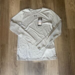 Nwt Under Armour Women’s Heat Gear Fitted LS Gray Shirt Sz S